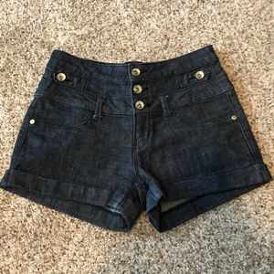 Refuge Dark wash high-waisted jean shorts
